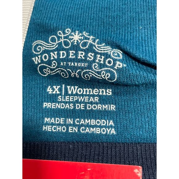 NWT Wonderland Black Joy Pajamas Set Womens 4X Blue Christmas Holiday Matching - Picture 4 of 7